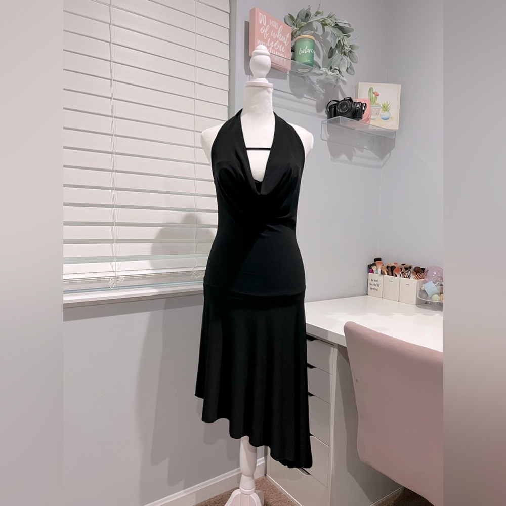 Vintage Heart‎ Throb Asymmetrical Black Dress
